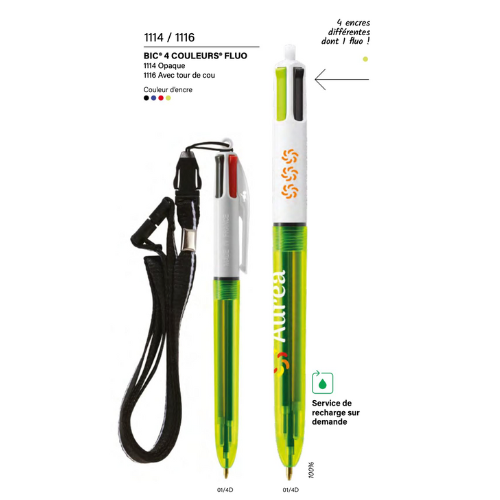 Bic 4 Couleurs Fluo - Réf EP1114-EP1116