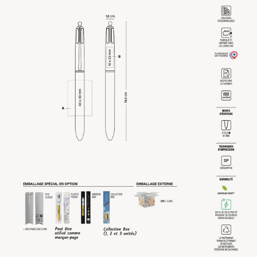 Bic 4 Couleurs Wood Style - Réf EP1061-EP1064